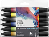 Winsor & Newton Promarker Watercolor Marker, Set of 6, Basic Tones 6 Count