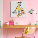 JAPO ART Animal Painting Modern Wall Art Painting Canvas Art Frog Wall Picture for Living Room Bedroom Kid's Room Wall Decor (Shopping Frog, 24 x 24 Inch)