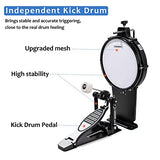 Coolmusic DD8 Electric Drum Set Electronic Kit with Mesh Head 8 Piece, Drum Throne, Sticks Headphone and Audio Cable Included, More Stable Iron Metal Support Set