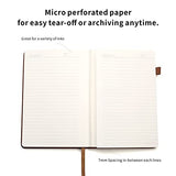 Deziliao Lined Journal Notebooks with Pen Loop, Hardcover Notebook Journal for Work, 100Gsm Premium Thick Paper with Inner Pocket, Medium 5.7"x8.4", （Brown, Ruled）