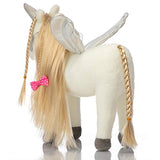 HollyHOME Plush Unicorn Stuffed Animal Pretty Unicorn Plush with Wings Pony Toy Pretend Play Horse 11 Inches Tall White