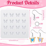 Butterfly Polymer Clay Mold Butterfly Earring Silicone Mold Resin Jewelry Molds with 30 Earring Hooks and 30 Jump Rings for DIY Earrings Necklace Keychain Pendant Jewelry Making