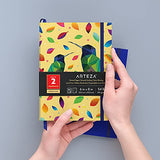 Arteza Dotted Journals, Set of 2, 6 x 8 Inches, 96 Sheets Each, Bird Design and Cobalt Blue, Aesthetic Notebooks with Smooth Paper, School Supplies for Writing and Sketching