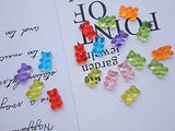 70 Pcs Candy Gummy Bear Charms Colorful Resin Bear Pendants for DIY Necklace Keychain Dollhouse Decoration
