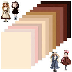 Whaline 12Pcs Skin Tone Cotton Fabric Bundles 18 x 22 Inch Doll Making Fat Quarters Colorful Quilting Patchwork Squares Doll Skin Sewing Fabrics for DIY Handmade Crafting Home Party Decor