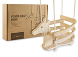 Ecotribe Wooden Giraffe Swing Set for Toddlers - Smooth Birch Wood with Natural Cotton Ropes