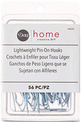Dritz Home 44329 Lightweight Pin-On Drapery Hooks (56-Piece)