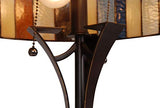 Tiffany Style Table Lamp Stained Glass Blue White Beige Brown Modern Lighting Rustic Desk Bedroom