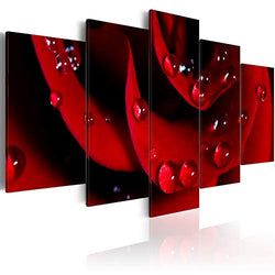5 Pieces Red Rose Paintings Modern Flower Canvas Pictures HD Photo Prints Home Decor Framed Floral Wall Art for Living Room