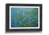 Hand Painted Claude Monet Famous Classic Oil Painting Canvas Wall Art Best Seller Water Lilies Impressionist Flower Pond Hand Made Ornate Framed Matted 3D Brushstroke Texture for Home Decor Living Office Family Dining Room