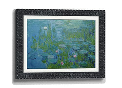 Hand Painted Claude Monet Famous Classic Oil Painting Canvas Wall Art Best Seller Water Lilies Impressionist Flower Pond Hand Made Ornate Framed Matted 3D Brushstroke Texture for Home Decor Living Office Family Dining Room