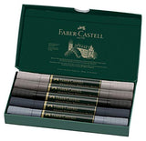 Faber-Castell Albrecht Dürer 160306 Watercolour Marker with Double Tip for Flat and Precise Paint Application Pack of 5 Grey Tones