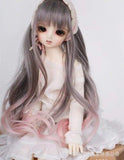 softgege (17.5-19CM) BJD Doll Hair Wig 1/4 MSD AOD DF DZ DOD LUTS / Gray-Pink FBE123