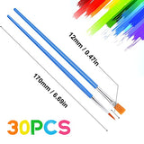 UPINS 30 Pcs Paint Brushes,Small Brush Bulk for Detail Painting (Mix(15Flat +15Round))