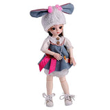 UCanaan 1/6 BJD Dolls Clothes Set for 11.5In-12In Fashion Jointed Dolls 30cm Poseable Dolls-Rabbit
