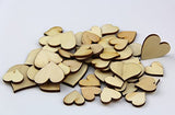 Pack of Mixed Size Natural Wood Color Big Heart Shaped Wooden Crafting Sewing DIY Scarpbooking