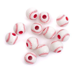 Bulk Buy: Darice DIY Crafts Team Sport Beads Acrylic Baseball Red and White 12mm (6-Pack) 1940-61