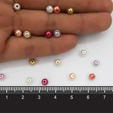 TOAOB 1000pcs 4mm Tiny Satin Luster Round Glass Pearl Bead Loose Beads Multi Colors Wholesale