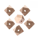 PENTA ANGEL 50PCS 20mm//0.79" Unpainted Faceted Geometric Wood Beads Unfinished Natural Color