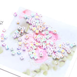 ToBeIT 1000pcs Acrylic Alphabet Letter"A-Z" Cube Beads 1000 pcs for Jewelry Making, Bracelets, Necklaces(6mm) (6 * 6white Color(New))