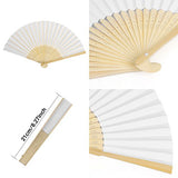 CUSFULL 24 Pack Hand Held Folding Paper Fans Handheld Bamboo Fans for Wedding/Party/Party