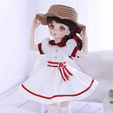 ZDD 1/6 Two-Dimensional Comic Face BJD Doll, Full Set SD Doll 29cm Ball Joint Dolls Simulation Doll Children's Toys with Clothes Wig