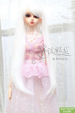 (22~24cm) 1/3 BJD Doll SD Fur Wig Dollfie / White / Long Hair / 023