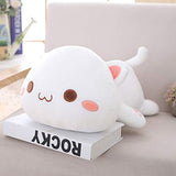 Cute Kitten Plush Toy Stuffed Animal Pet Kitty Soft Anime Cat Plush Pillow for Kids (White A, 12")