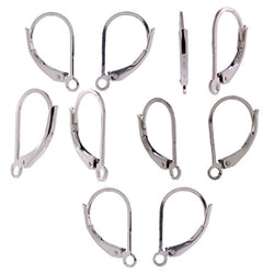 5 Pairs, 10 Pieces Sterling Silver Lever Back Earring Findings 9 x 16mm