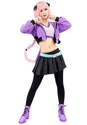 C-ZOFEK Women's Astolfo Cosplay Outfit Costumes with Belt and Headwear (X-Small)