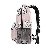 Panda Girls Backpacks for Elementary School Cute Bookbag for Kids