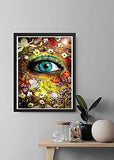 5D Diamond Painting Eye, Paint with Diamonds DIY Diamond Art Flower, Diymood Painting by Number Kits Full Drill Rhinestone for Home Wall Decor 30x40cm