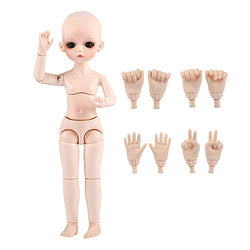 UCanaan Customized 1/6 BJD Doll 30cm 12Inch Ball Jointed Dolls + Basic Makeup + Different Hands,Free to Change DIY Dolls(Brown Eyes)