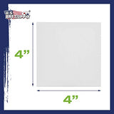 US Art Supply 4" x 4" Mini Professional Primed Stretched Canvas (1-Pack of 24-Mini Canvases)
