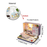 WYD Mark Iron Box Miniature Theater Micro Landscape Doll House Hand Assembled Doll House Kit Mother's Day Father's Day Birthday Gift (Pink)