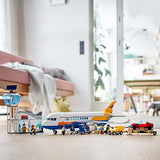 LEGO City Passenger Airplane 60262, with Radar Tower, Airport Truck with a Car Elevator, Red Convertible, 4 Passenger and 4 Airport Staff Minifigures, Plus a Baby Figure (669 Pieces)