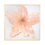 Coral Blossom, Hand Painted Framed Oversized Canvas 50" x 50" Pink Flower Artwork for Living Room, Bedroom, Dining Room, Hallway, Office
