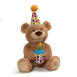 GUND Happy Birthday Animated Bear Singing Light Up Plush Stuffed Animal, 10"