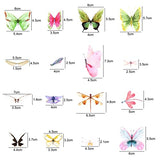 Butterfly and Dragonfly Sticker Set, NOGAMOGA 4 Packs Colorful PET Decorative Butterfly Dragonfly and Wings Stickers for Scrapbook, Bullet Journal, Resin, DIY Crafts, Wall and Windows - 160pcs