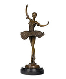 Toperkin Ballet Dancer Sculptures Female Bronze Statue Ballerina Figurine TPY-545