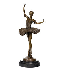 Toperkin Ballet Dancer Sculptures Female Bronze Statue Ballerina Figurine TPY-545