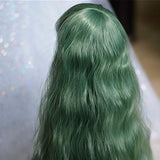 XSHION 8-9 Inch BJD SD Doll Wig, 1/3 BJD Doll Wig Heat Resistant Fiber Long Green Curly Doll Hair Curly Wavy Wig SD BJD Doll Wig