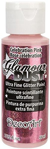 DecoArt Glamour Dust 2-Ounce Celebration Pink Glitter Paint