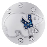 Lovmoment Snap 20MM Polar Bear Silver Plated with White Rhinestones and Enamel Snaps Jewelry Charms