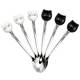 Asmwo Cute Funny Cat Spoon Set for Cat Lover Spoons for Stirring Tea Coffee Espresso Sugar