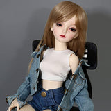 MEShape 4 Pcs Ball Jointed Doll Clothes Trendy Denim Top and Skirt + Socks + White Vest for 1/4 BJD Doll, Suitable for Your Favorite SD Doll