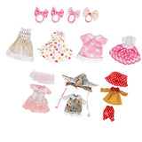 Lembani  1/8 BJD 11 Sets Cute Dolls Clothes Party Dress Outfits for 5-6inch Mini Girl Dolls, Fashion Doll Handmade Clothes Accessory for Kids Birthday Xmas Gifts