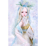 HGFDSA 60Cm BJD Girl 1/3 Scale Ball Jointed Doll Full Set Includes Costume Wig Accessories Dress Girls Toys Best Birthday Gift for Girl,A