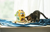 Hands Craft DIY Miniature Dollhouse Kit | 3D Model Craft Kit | Pre Cut Pieces | LED Lights | 1:24 Scale | Adult Teen | Cat House, 188 pcs.