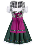 Kate Kasin Women's Oktoberfest Dress German Dirndl Dress Costumes for Bavarian Oktoberfest Carnival Halloween Rose Purple S